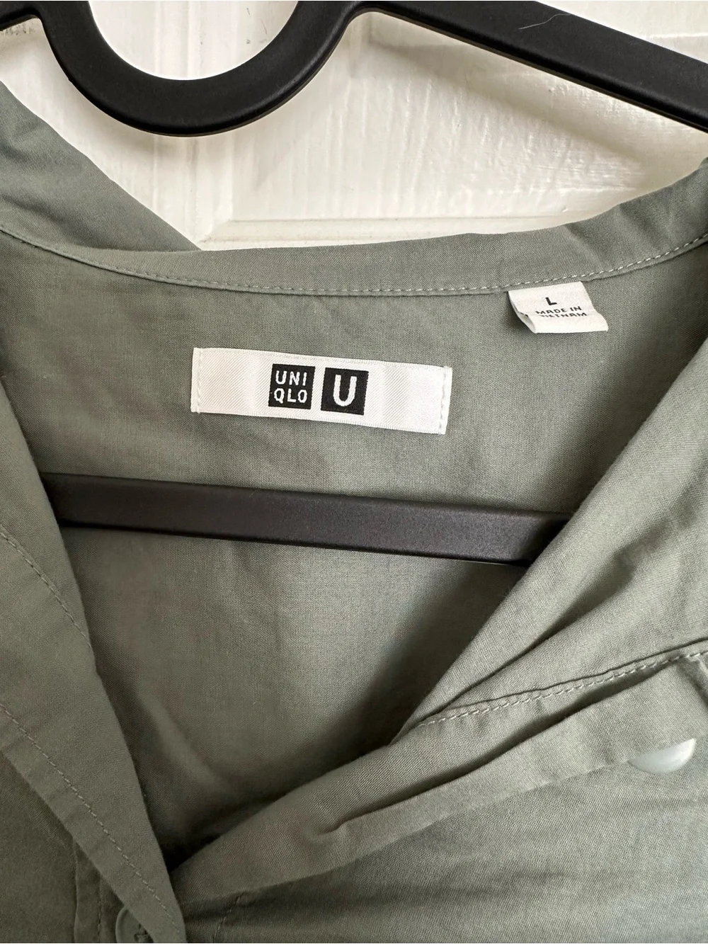 UNIQLO U Women’s Oversized Half-Sleeve Shirt Green L - Picture 3 of 7